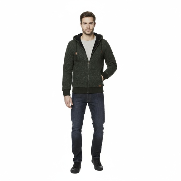 NWT Buffalo David Bitton Men’s Sherpa Hoodie Jacket Green Size M - Picture 1 of 4